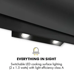 Klarstein Aurica 90 Czarny (CGCH3-Aurica-90-BL) - Okapy kuchenne - miniaturka - grafika 7