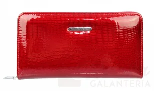 Jennifer Jones Portfel Damski Skóra Naturalna Lakierowana Duży Z Metalowym Suwakiem Piórnik JJ5247 - Portfele - miniaturka - grafika 2