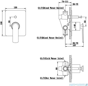 Kohlman Experience Gold zestaw prysznicowy złoty połysk QW210EGDR30 | - Zestawy prysznicowe - miniaturka - grafika 2