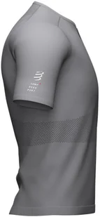 Compressport Koszulka biegowa TRAIL HALF-ZIP FITTED SS TOP szara - Koszulki sportowe męskie - miniaturka - grafika 3