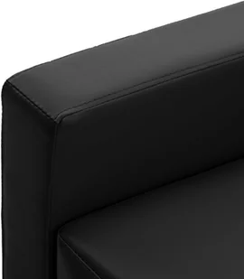 vidaXL 3-osobowa sofa z podnóżkiem, czarna, sztuczna skóra - Narożniki - miniaturka - grafika 6