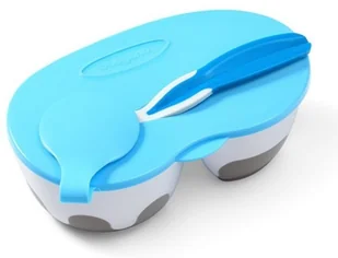 BabyOno miseczka dwukomorowa z łyżeczką 1067 - Zestawy naczyń dla dzieci - miniaturka - grafika 3