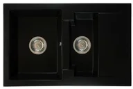 Zlewozmywaki - Brado Zlewozmywak granitowy DORIS czarny mat dorisczm - miniaturka - grafika 1