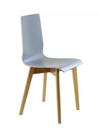 Krzesła - Delta LUKA W krzesło laminowane szare, bukowa rama - miniaturka - grafika 1