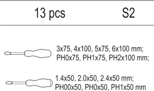 Yato WKŁAD DO SZUFLADY ZESTAW WKRĘTAKÓW 13CZ. YT-55455 - Szafy i regały magazynowe - miniaturka - grafika 4