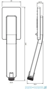 Omnires JimJim słuchawka prysznicowa 3-funkcyjna grafit JIMJIM-RGR | - Baterie wannowe i prysznicowe - miniaturka - grafika 2