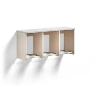 Szafki na buty - AJ Produkty Półka na buty EBBA, montowana do ściany, 3 sekcje, biały - miniaturka - grafika 1