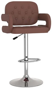 vidaXL Stołki barowe, 2 szt., brązowe, sztuczna skóra - Taborety i hokery - miniaturka - grafika 2