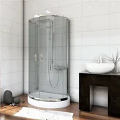 Kabiny prysznicowe - Sea Horse Metal-hurt Kabina przyścienna szkło grafitowe 100x80 BK501XG+ - miniaturka - grafika 1