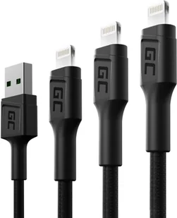 Apple Green cell Zestaw 3x Kabel Green Cell GC Ray Lightning 30cm, 120cm, 200cm z białym podświetleniem LED, szybkie ładowanie 2.4A GC Ray - Kable USB Apple Green cell Zestaw 3x Kabel Green Cell GC Ray Lightning 30cm, 120cm, 200cm z białym podświetleniem LED, szybkie ładowanie 2.4A GC Ray - Kable USB - miniaturka - grafika 2