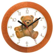 Zegary - Atrix Zegar drewniany solid siedzący miś ATW300M1 - miniaturka - grafika 1