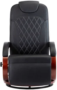 vidaXL Rozkładany fotel telewizyjny, czarny, sztuczna skóra - Fotele - miniaturka - grafika 3