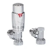 Zawory i kraniki - WARMTEC Zestaw zaworów kątowych termostatycznych do grzejnika Warmtec chrom - miniaturka - grafika 1