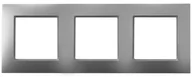 Klawisze i ramki - Ospel Ramka potrójna Srebrny Aria - R-3U/18 - miniaturka - grafika 1