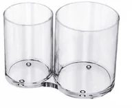 Pojemniki łazienkowe - Compactor organizer na kosmetyki i szczoteczki 2 przegrody okrągły przezroczyste tworzywo sztuczne - miniaturka - grafika 1