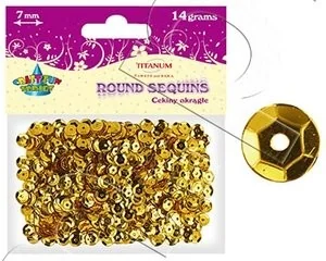 TITANUM Cekiny TITANUM 7mm złote 260076 - Pasmanteria - miniaturka - grafika 3