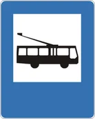 Wyposażenie miejsc publicznych - Znak drogowy informacyjny D-16 Przystanek trolejbusowy - miniaturka - grafika 1