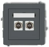 Gniazdka elektryczne - Karlik Deco grafitowy mat gniazdo antenowe typu F 2xSAT) 28DGF-2 28DGF-2 - miniaturka - grafika 1