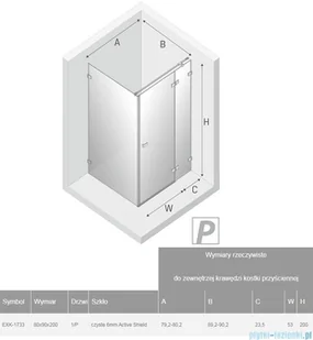 New Trendy Avexa Gold kabina PROSTOKĄTNA 80x90x200 cm przejrzyste prawa EXK-1733 - Kabiny prysznicowe - miniaturka - grafika 2