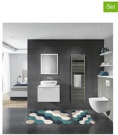 Dywaniki łazienkowe - Colorful Cotton Colorful Cotton Dywaniki łazienkowe (2 szt.) w kolorze niebiesko-beżowo-białym - miniaturka - grafika 1