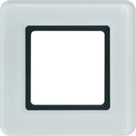 Klawisze i ramki - Hager Polo sp. z o.o. Q.7 Ramka 1-krotna do modułu podświetlenia LED, szkło, białe 10116179 - miniaturka - grafika 1