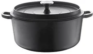 Brytfanny - Berndes 034147 żeliwa naczynie do pieczenia z odlewu z pokrywą, 28 cm, w kolorze czarnym 034147 - miniaturka - grafika 1