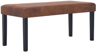 vidaXL Ławka, 106 cm, brązowa, sztuczny zamsz vidaXL - Ławki do przedpokoju - miniaturka - grafika 2