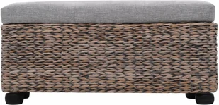 vidaXL Zestaw 2 ławek z trawy morskiej, szary vidaXL - Ławki do przedpokoju - miniaturka - grafika 5