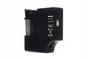 Dymo JetWorld Taśma JetWorld D1 Biały na Czarnym 12mm x 7m LM100, LM100+, LM200, LM300, LM400, LM420P, LM350, LM350D, LM360D, LM450D, LM2 JWT-D45021N - Taśmy do drukarek barwiące - miniaturka - grafika 3