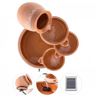 Blumfeldt Empoli fontanna kaskadowa terakota 5 poziomów 200 l/godz. 2-watowy solar LED SOL1-Empoli - Fontanny ogrodowe Blumfeldt Empoli fontanna kaskadowa terakota 5 poziomów 200 l/godz. 2-watowy solar LED SOL1-Empoli - Fontanny ogrodowe - miniaturka - grafika 2