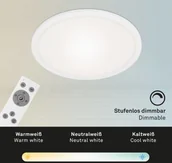 Lampy pozostałe - Briloner Panel LED Piatto CCT z pilotem, okrągły, biały - miniaturka - grafika 1