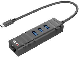 Lindy 43249 Rozdzielacz hub) USB 3.1 z Gigabit Ethernet LY-43249 - Rozgałęźniki i multiswitche do TV-SAT - miniaturka - grafika 2
