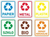 Kosze na śmieci - Zestaw do segregacji śmieci Naklejka kosz pojemnik - miniaturka - grafika 1