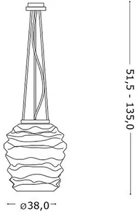 IDEAL LUX Lampa Wisząca Karma Sp1 Big Bianco 132365 Średnica 38,0 Wys. 51,5 - 135,0 - Lampy sufitowe - miniaturka - grafika 2