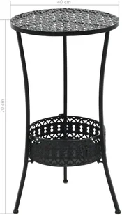 vidaXL Stolik barowy, czarny, 40 x 70 cm, metalowy - Stoły ogrodowe - miniaturka - grafika 7