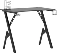 Biurka gamingowe - vidaXL Biurko  do gier z nogami w kształcie Y czarne 90x60x75 cm 325404 - miniaturka - grafika 1