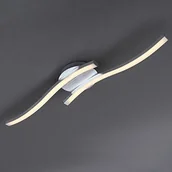 Lampy sufitowe - Briloner Leuchten 3258 029 lampa sufitowa LED, lampa w kształcie fali lampa sufitowa, 2-punktowa, 2 X 6 W, ciepłe białe światło, 55.4 cm, w kolorze aluminium, metal, 6 W, aluminium 3258-029 - miniaturka - grafika 1