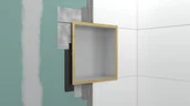 Półki łazienkowe - Hansgrohe XtraStoris Individual Wnęka ścienna 30x30 cm stal szlachetna szczotkowana 56097800 - miniaturka - grafika 1
