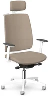 Fotele i krzesła biurowe - Intarseating Fotel biurowy VELIA biały tap., z zagłówkiem i wieszakiem KA-VELIA-TWA-103-01/TR9 - miniaturka - grafika 1