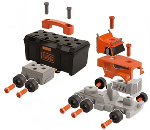 Smoby Ciężarówka z Dźwigiem 3w1 Black+Decker Dla Dzieci Narzędzia 60 Akc 360175 - Tory, garaże, parkingi - miniaturka - grafika 7