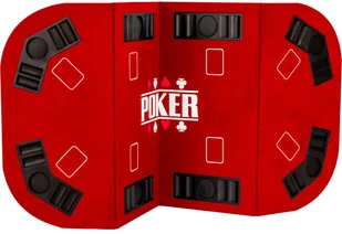 MAKSTOR.pl CZERWONY BLAT STÓŁ DO POKERA 160x80CM POKER KASYNO 2003013 (20030131) - Zestawy do pokera - miniaturka - grafika 2