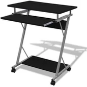 Biurka - Biurko komputerowe z ruchom podstawk na klawiatur Czarne) - miniaturka - grafika 1