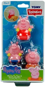 Tomy Świnka Peppa Figurki do wody z Świnką Mamą 3szt - Zabawki do kąpieli - miniaturka - grafika 3