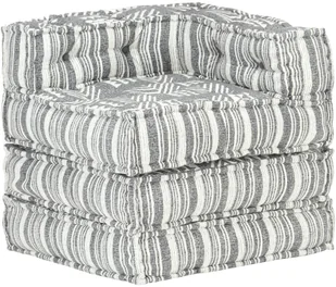 vidaXL Puf modułowy, szary w paski, tkanina vidaXL - Pufy i podnóżki - miniaturka - grafika 5