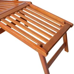 vidaXL Leżak tarasowy z podnóżkiem i poduszką, lite drewno akacjowe 3064027 - Leżaki ogrodowe - miniaturka - grafika 5