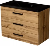 Szafki łazienkowe - Gante Szafka z umywalką 80 cm 39/3 seria Fokus Loft FKS-NL-U80/39/3 + Clever - miniaturka - grafika 1