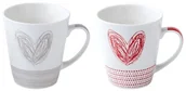 Kubki - Altom Zestaw kubków porcelanowych Serce 280 ml, 2 szt. - miniaturka - grafika 1