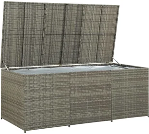vidaXL Skrzynia ogrodowa z polirattanu, 180 x 90 x 75 cm, szara vidaXL - Pozostałe meble ogrodowe - miniaturka - grafika 5