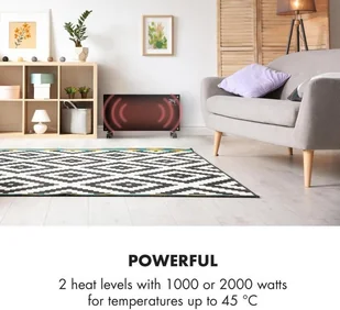 Klarstein Klarstein Bornholm Smart, grzejnik konwekcyjny, 2000 W, WiFi, wyświetlacz LED, czasomierz, IP24, czarny ACO7-BornhomS-B - Ogrzewanie przenośne - miniaturka - grafika 2