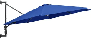 vidaXL Parasol ścienny na metalowym słupku, 300 cm, niebieski vidaXL - Parasole ogrodowe - miniaturka - grafika 4